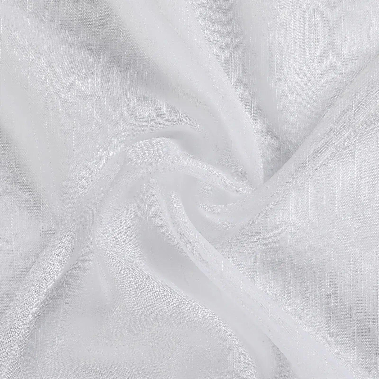 Florida Embossed White Semi-Sheer Pleated Curtains - Elegant Window Treatment for Living Room & Bedroom