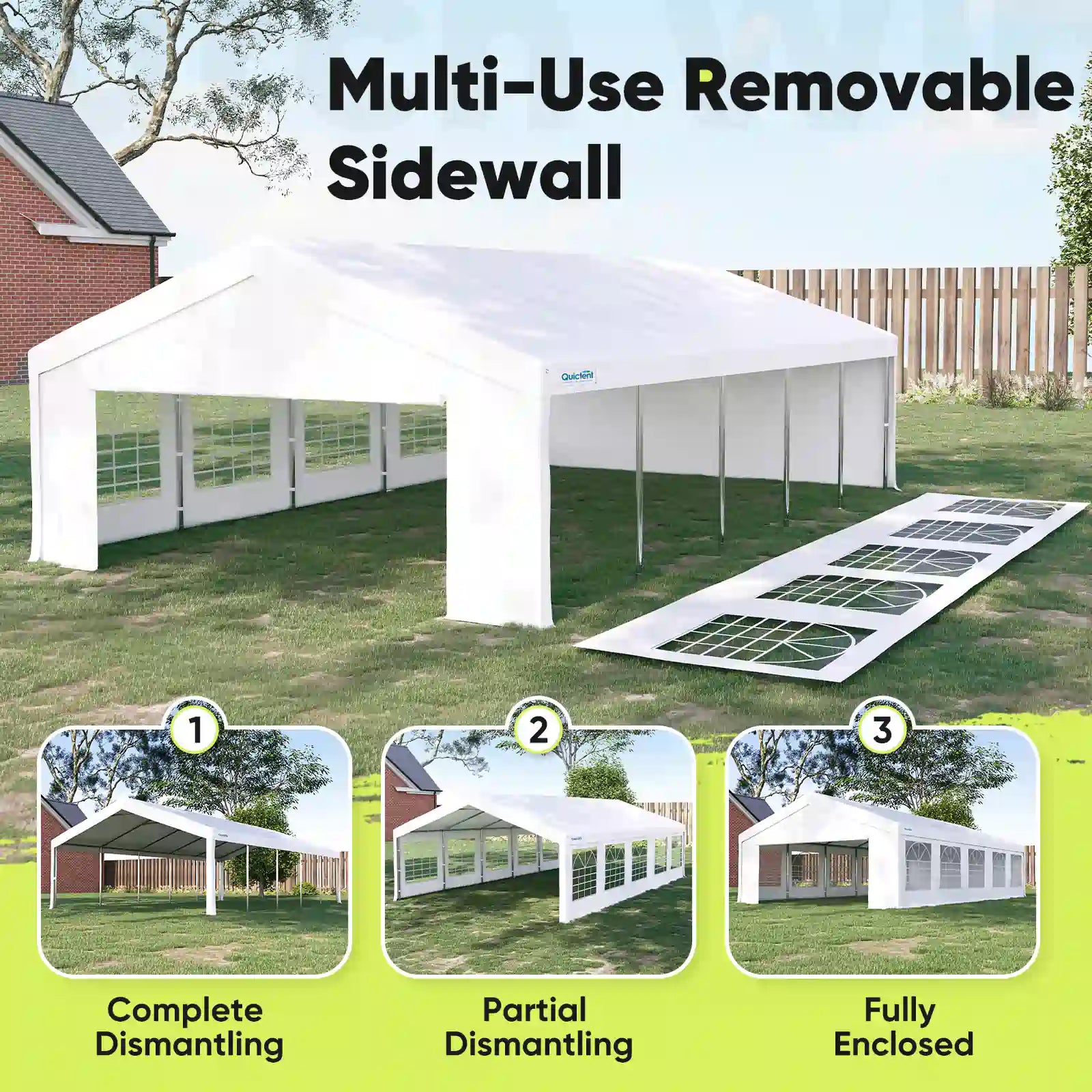 Quictent 20x30ft Large White Party Tent - Waterproof & UV Resistant for Outdoor Weddings, Events, and Gatherings