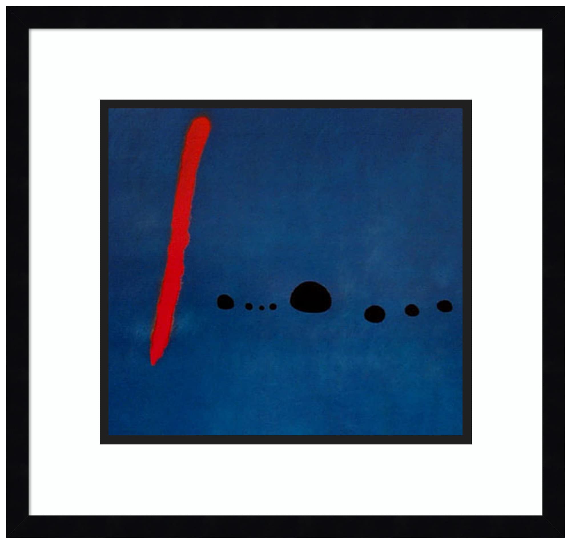 Amanti Art Framed Wall Art Print - 19x20 Bleu II by Joan Miro, Abstract Canvas Painting, Museum Quality Masterpiece for Home & Office Decor - Perfect for Living Room, Bedroom, Bathroom, Kitchen & Workspace | Modern Wall Decor for Art Lovers