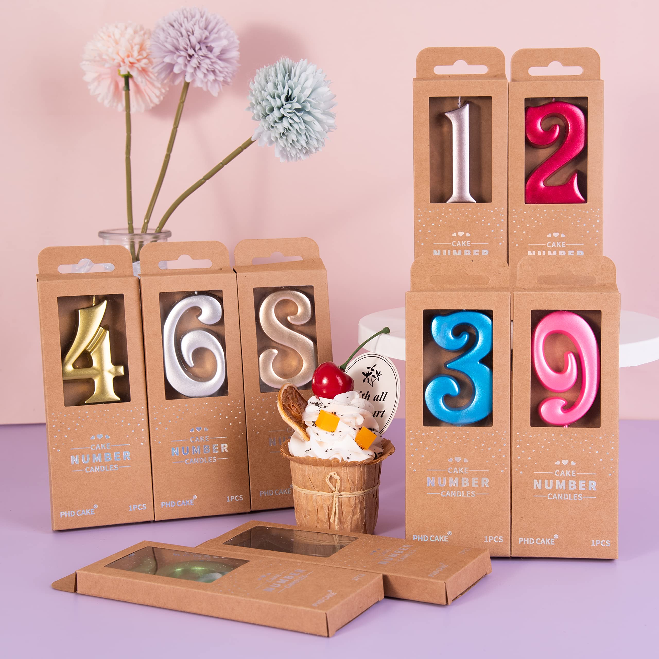 Elegant Red 2.76 Inch Number 2 Birthday Cake Candles - Red Number Candles for Birthday Cakes, Party Celebrations & Special Occasions | Perfect for Birthday Parties, Anniversary Cakes & Festive Decorations