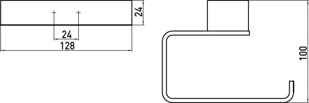 Emco Loft 250294 Chrome Bathroom Toilet Paper Holder - No Lid, Wall-Mounted for Modern & Traditional Bathrooms, Powder Room & RV Use