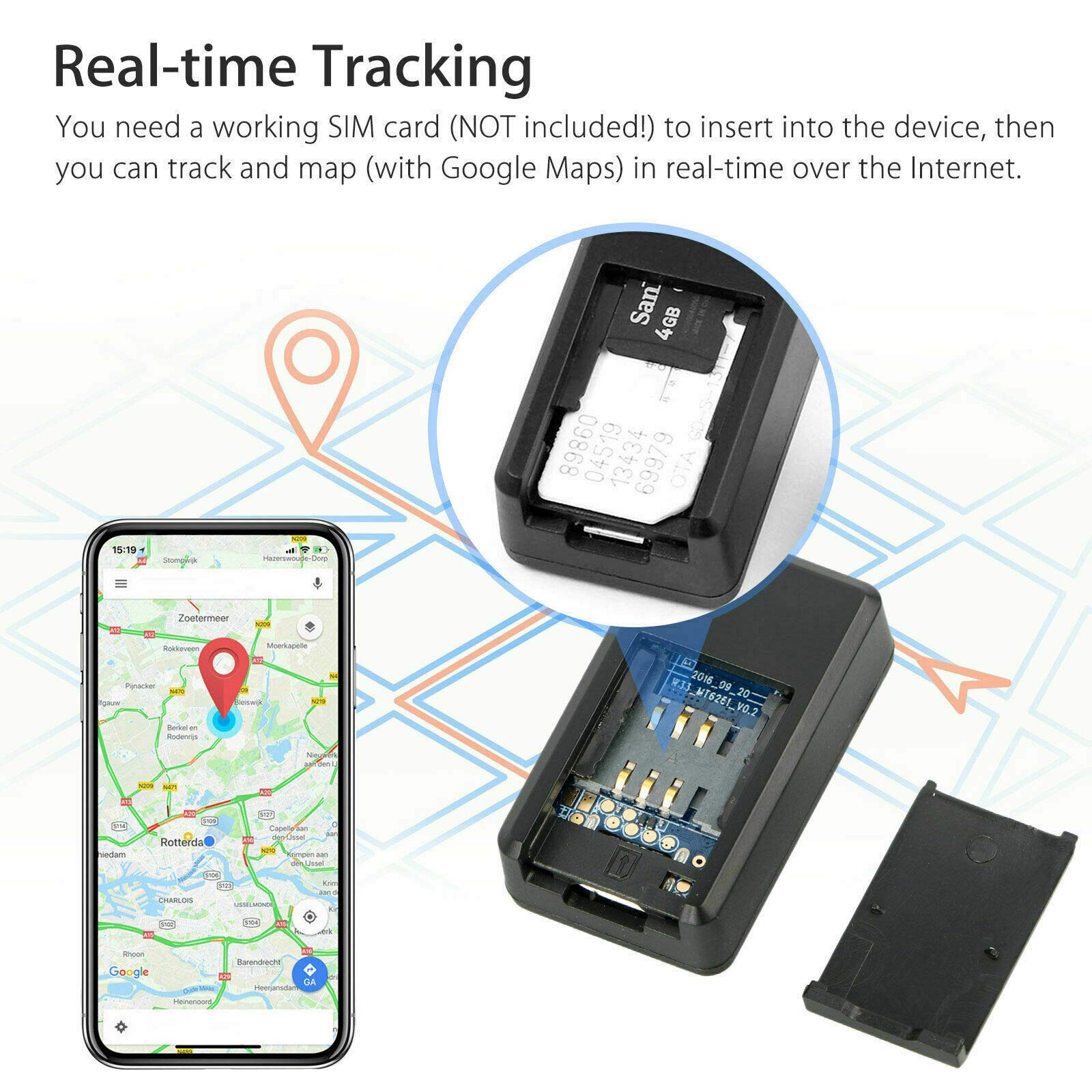 SANNOXY Mini GPS Tracker for Vehicles - Real-Time GSM/GPRS Tracking Device with SIM Card Slot (SIM Not Included) | Car, Truck, Motorcycle, Fleet & Asset Tracking
