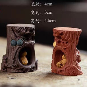 Premium Zisha Clay Tea Set - Lid Holder & Tea Pet Tray with Tree Stump Design for Gongfu Tea Ceremony | Perfect for Chinese Tea Brewing & Home Decor