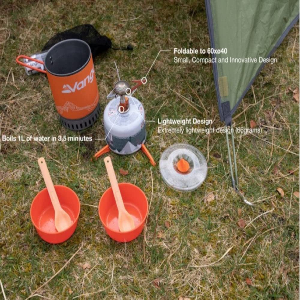 Vango Ultralight Heat Exchanger Cook Kit - Compact Camping Cookware Set for Backpacking, Hiking & Outdoor Adventures (Grey, One Size) - Perfect for Solo Travelers & Minimalist Campers