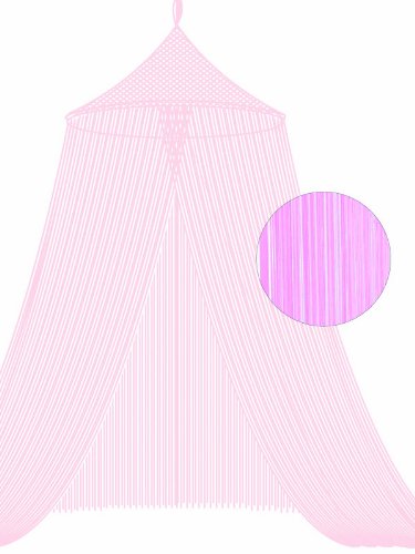 Bacati Pink String Bed Canopy - Elegant Princess Style Mosquito Net for Girls Room, Nursery, or Wedding Decor - Perfect for Kids Bedroom, Baby Crib, and Special Occasions