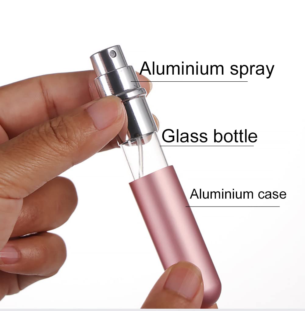 PQPAUTY 96-Pack Mini 5ml Empty Aluminum Perfume Bottles - Refillable Travel Size Spray Atomizer for Cologne & Fragrance - Portable Perfume Dispenser for Women & Men - Perfect for Gym, Travel, Purse & Gift Sets