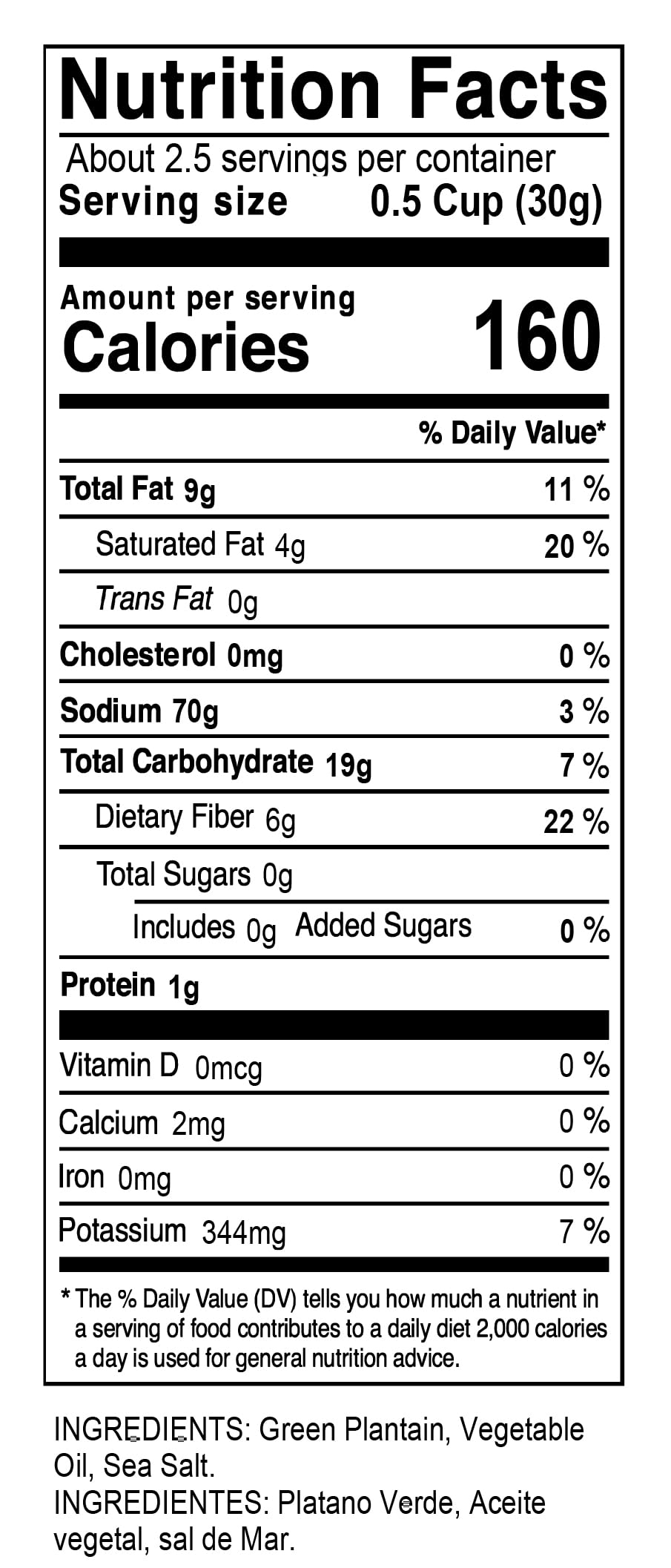 Munch King Plantain Chips - Gluten Free, Non-GMO, Vegan Snacks - 2.75 oz Bags (Pack of 6) - Perfect for School Lunches, Office Snacks & On-the-Go Energy