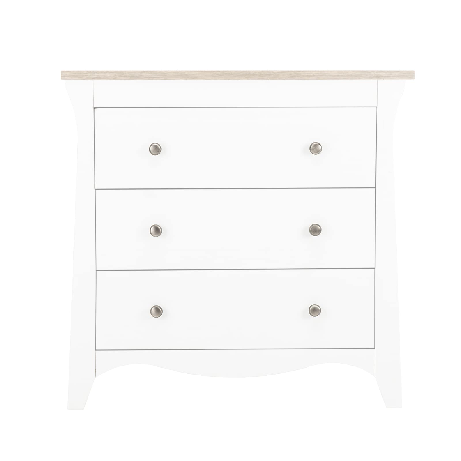 Clara Baby Changing Table with 3 Drawers - 2-in-1 Nursery Dresser & Diaper Changing Station - White & Ash Wood Baby Furniture for Newborns - Perfect for Nursery Organization & Diaper Changes
