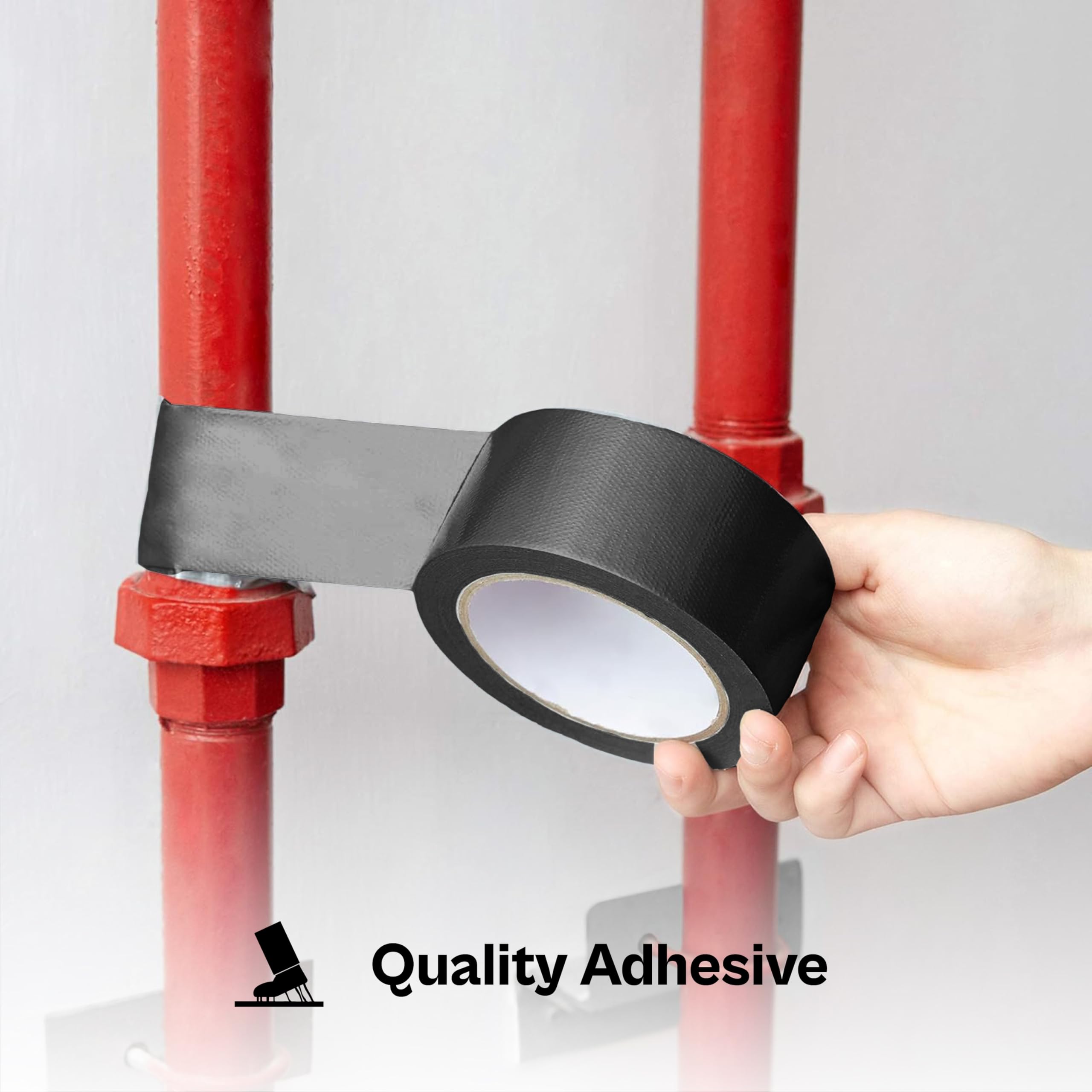 MMBM Heavy Duty Black Duct Tape - 2 Inch x 60 Yards (24 Pack) | 9 Mil Thick Super Strong Adhesive for Repairing, Sealing, Patching & Reinforcing | Ideal for Home Repairs, HVAC, Automotive & Emergency Fixes