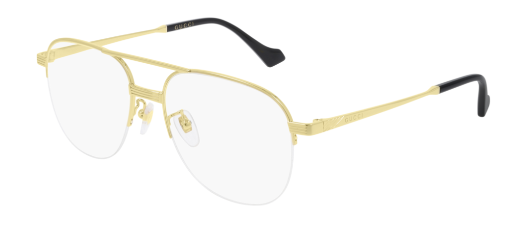 Gucci GG 0745O 001 Gold Pilot Unisex Eyeglasses - Classic Aviator Sunglasses for Men & Women, UV Protection, Luxury Designer Frames for Everyday Wear & Fashion Statement