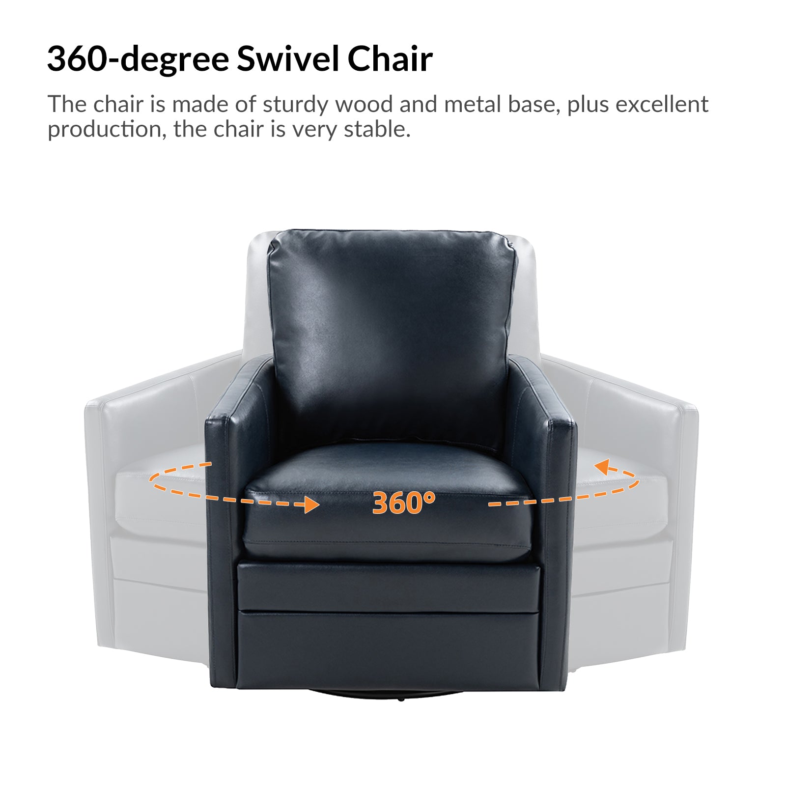 Aurora Swivel Chair - 360 Degree Rotating Modern Office Chair with Ergonomic Design for Home & Workspace Comfort