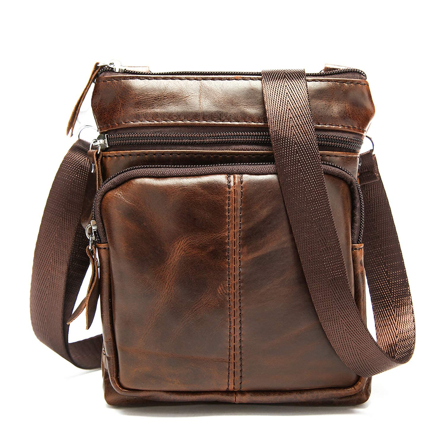 Genuine Leather Men's Mini Shoulder Bag - Small Crossbody Sling Bag for Everyday Use | Perfect for Travel, Work & Casual Outings