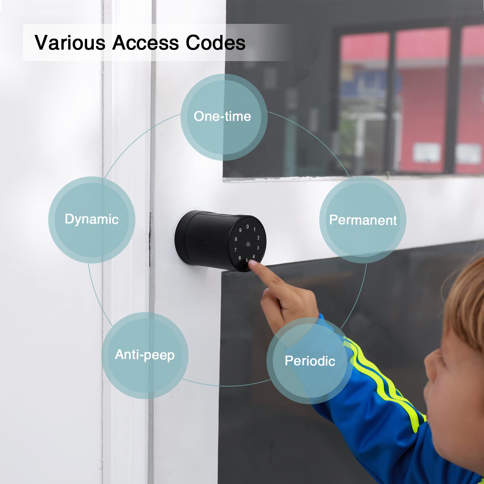 Smart Bluetooth Fingerprint Door Lock - Keyless Entry with NFC, App Control, PIN Code & Backup Keys - Secure & Stylish Black Smart Lock for Home, Office & Airbnb Use