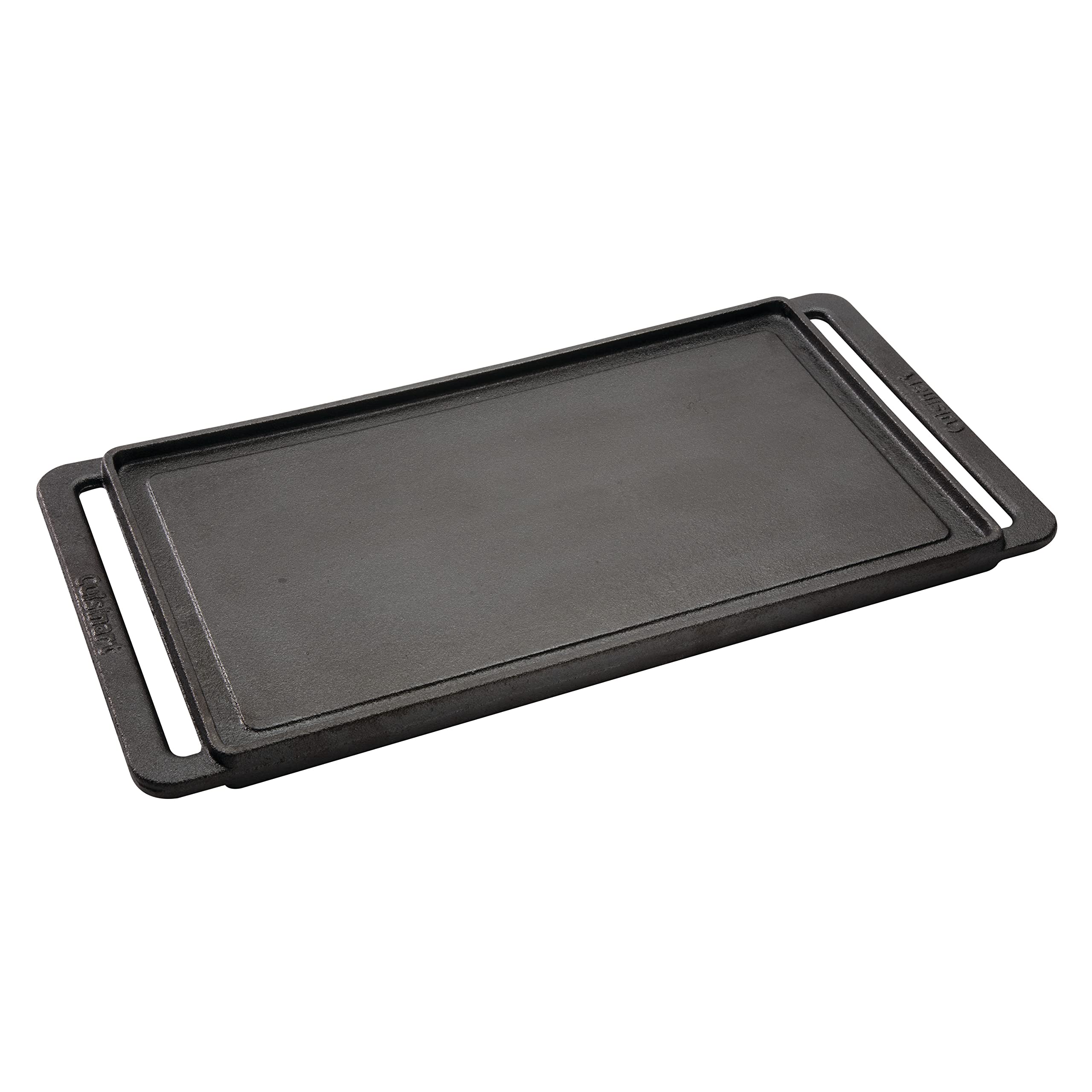 Cuisinart CCP-2000 Reversible Cast Iron Grill/Griddle - Ribbed Grill & Smooth Flat Top for Indoor/Outdoor Cooking - Perfect for Burgers, Steaks, Pancakes & More