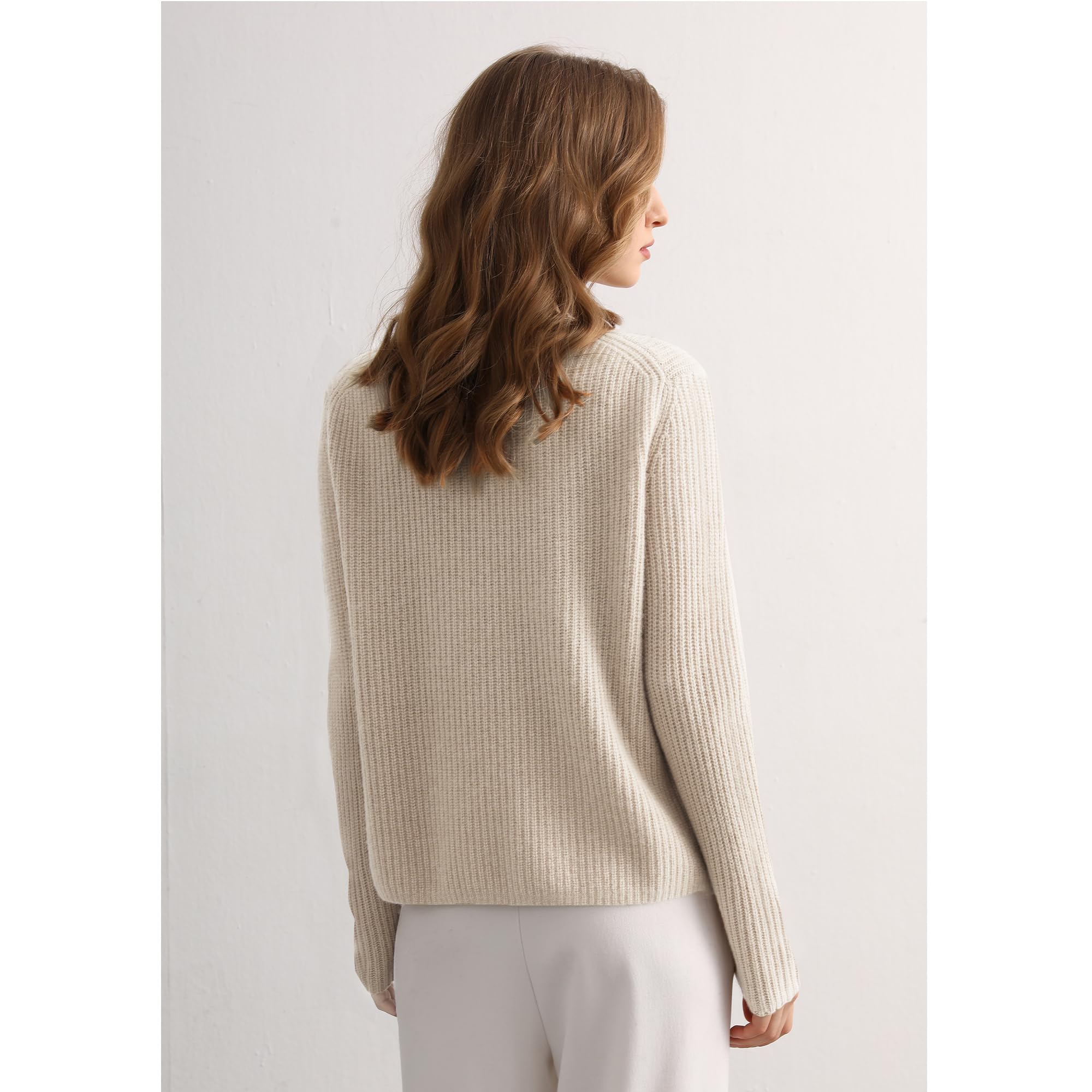 GreenMount Women's Cashmere Sweater - Soft Ribbed Crewneck Long Sleeve Pullover for Winter Warmth | Perfect for Office, Travel & Casual Outfits