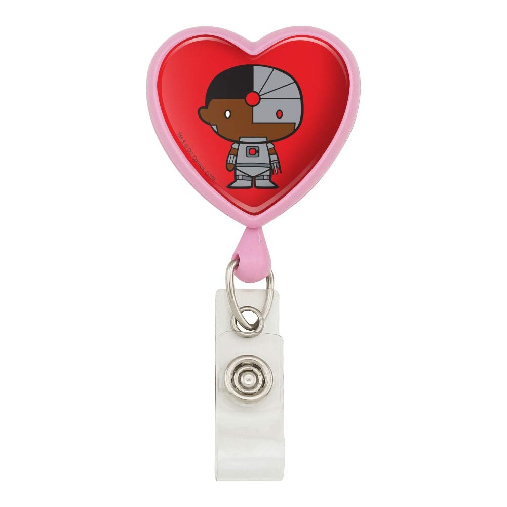 Cyborg Chibi Lanyard - Justice League Retractable ID Holder for Work & Events