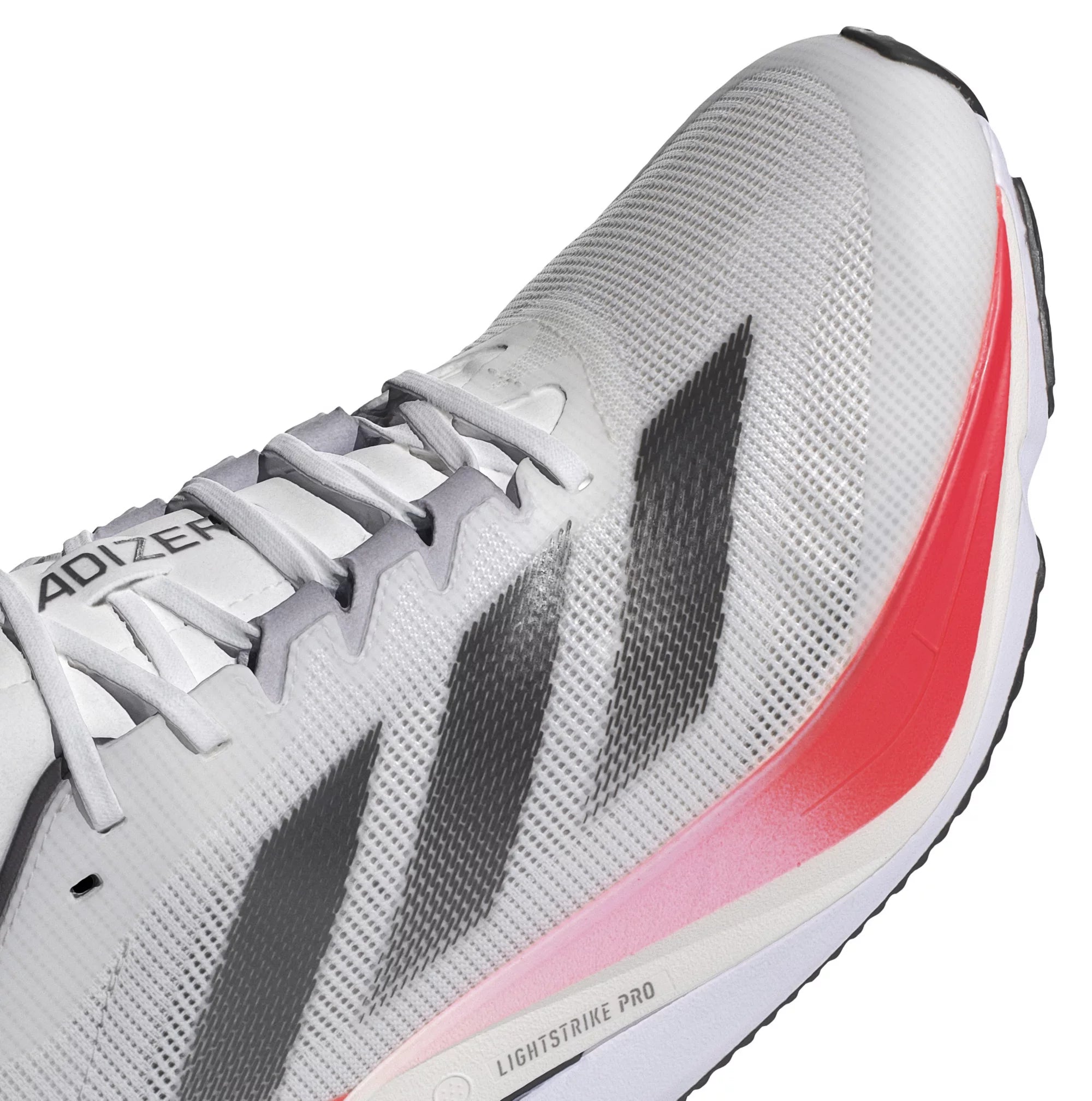 Men's Adidas Adizero Boston 12 Running Shoes - Cloud White/Aurora Met/Solar Red - Lightweight Performance Sneakers for Marathon Training & Road Running