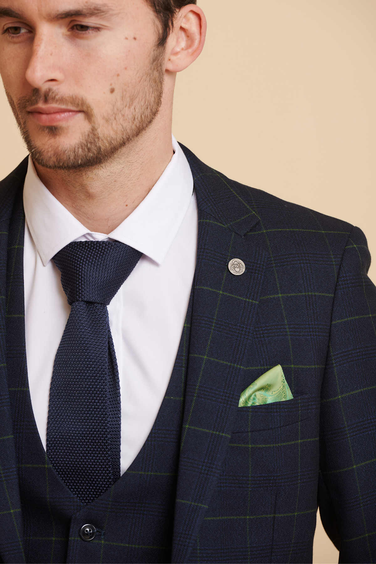 Jordan Pickford Everton FC Navy Green Check Blazer - Official Football Fan Apparel for Matchdays & Gameday Outfits