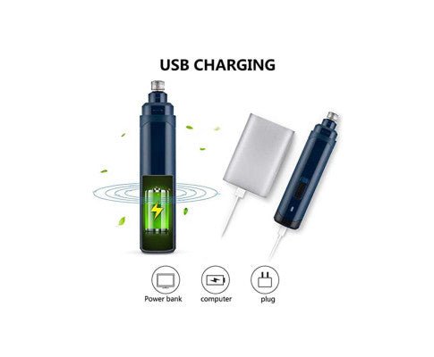 Rechargeable Electric Pet Nail Grinder - 2 Speed Claw Trimmer for Dogs & Cats | Safe & Quiet Nail Filer (Model N10, Navy Blue) | Perfect for Grooming at Home or Professional Pet Care