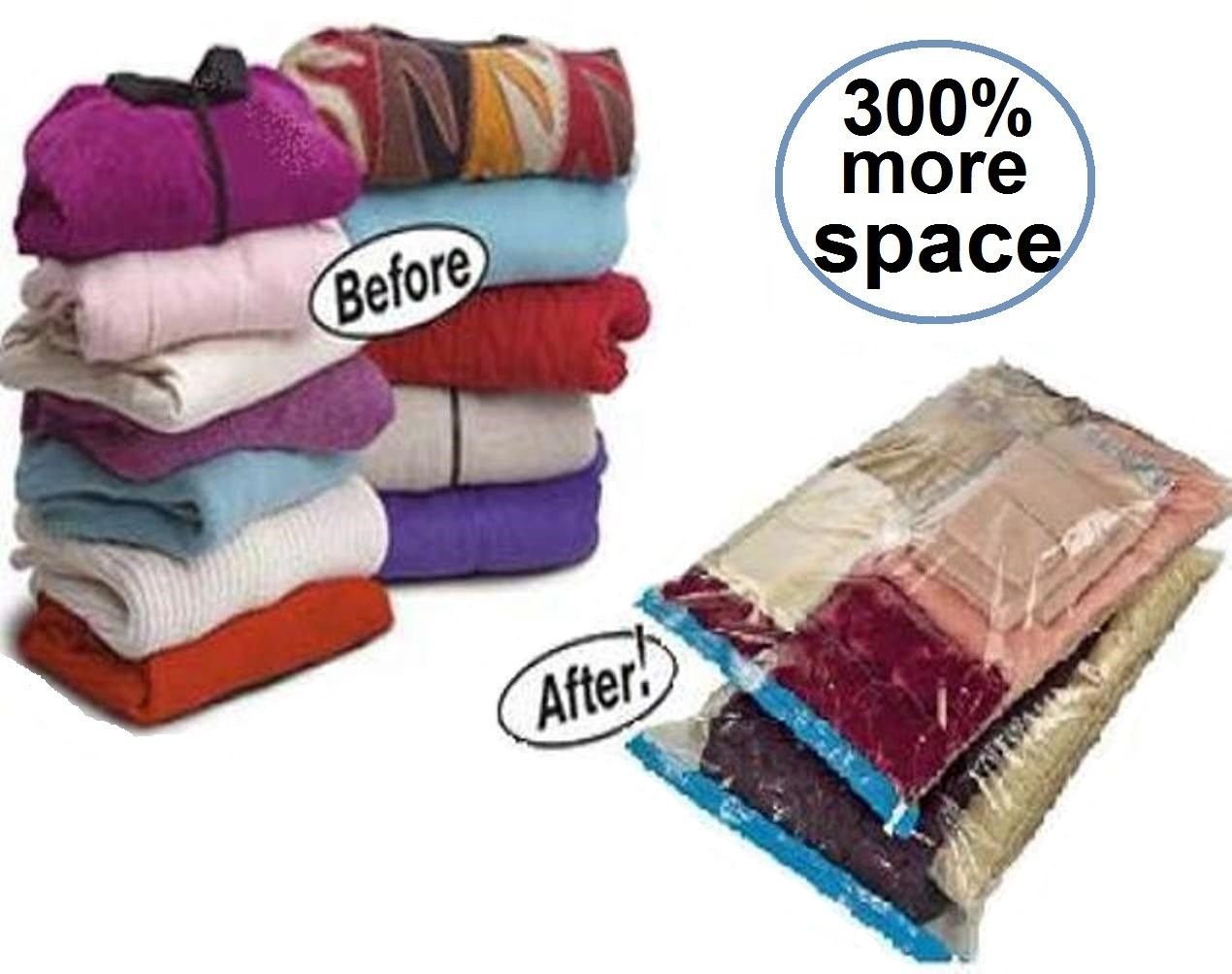 9 Pack Large Vacuum Seal Storage Bags - Space Saver for Clothes, Blankets & Seasonal Items | Heavy Duty Reusable Compression Bags for Travel, Moving & Home Organization