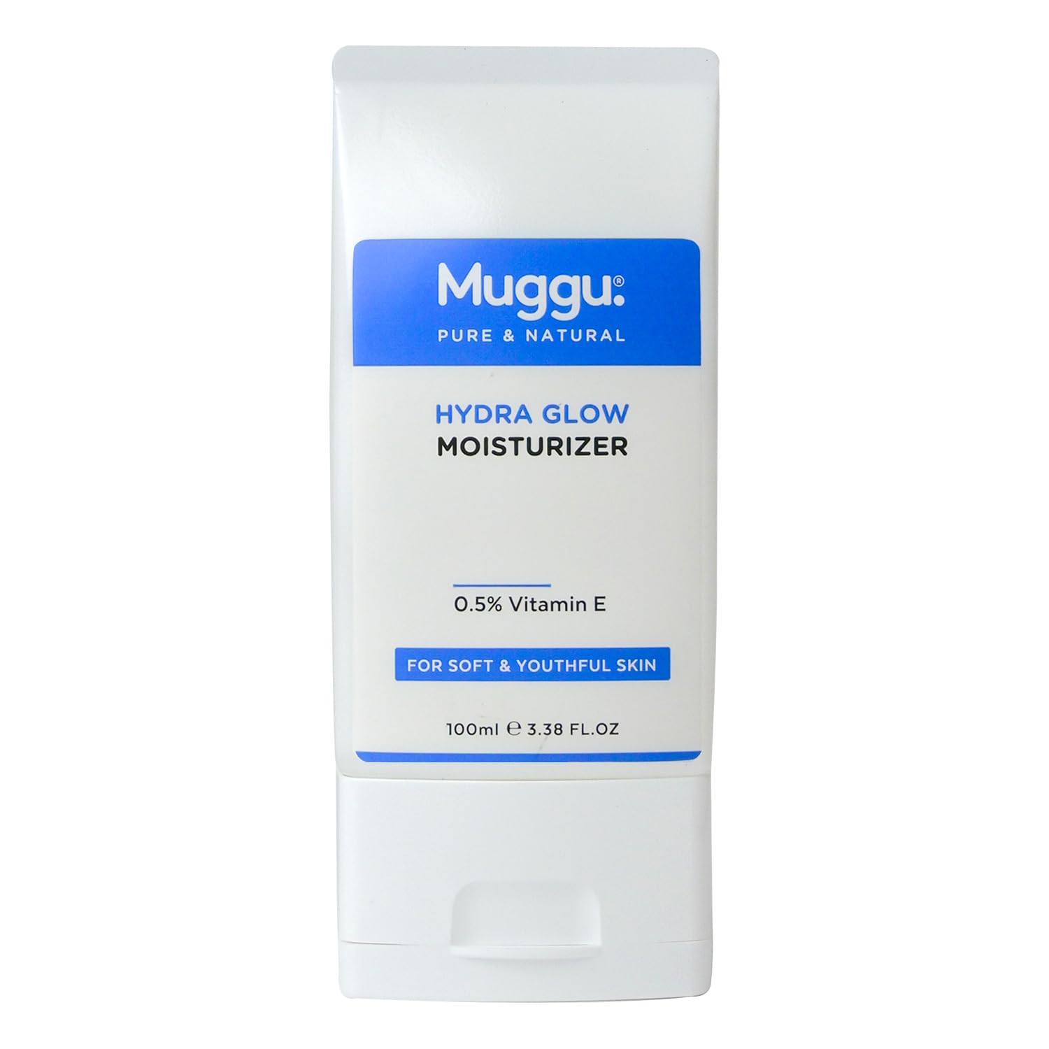 Muggu Skincare Hydra Glow Moisturizer with Vitamin E & Hyaluronic Acid - Deep Hydrating Face & Body Cream for Dry Skin - 100ml | Day & Night Moisturizer for Glowing Skin | Perfect for Daily Skincare Routine & Travel