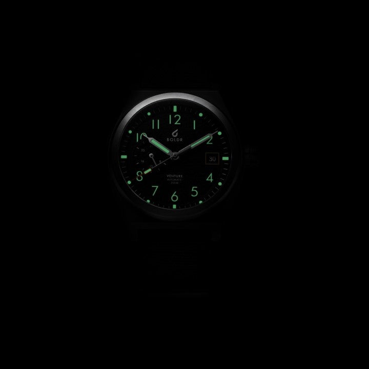 BOLDR Venture Wayfarer Black Stainless Steel Automatic Watch - Durable Outdoor Sports & Casual Everyday Wear for Men