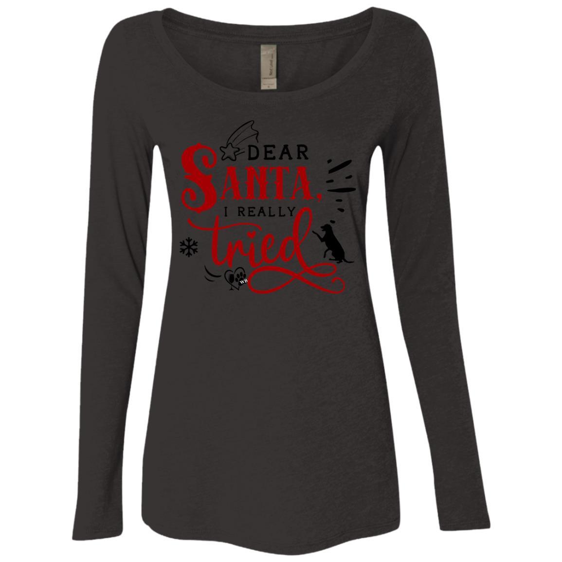 WineyBitches.Co Women's Tri-Blend Long Sleeve Scoop Neck T-Shirt - Soft & Comfortable Casual Top for Everyday Wear, Lounge, and Outings