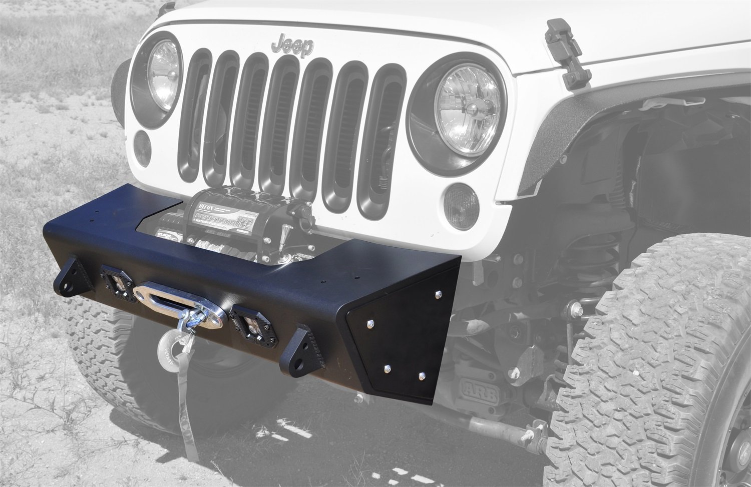 Stealth Fighter Front Bumper for Jeep JK Wrangler (2007-2018) - Heavy Duty Off-Road Replacement Bumper | Perfect for Rock Crawling & Trail Adventures