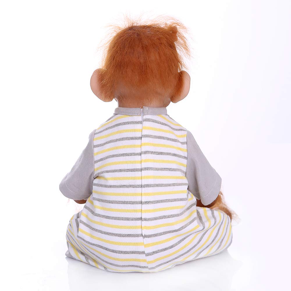 16 Inch 40cm Realistic Reborn Baby Doll - Handmade Soft Silicone & Cotton Body, Lifelike Toddler Monkey Doll - Perfect for Gift Giving, Collecting & Pretend Play (I)
