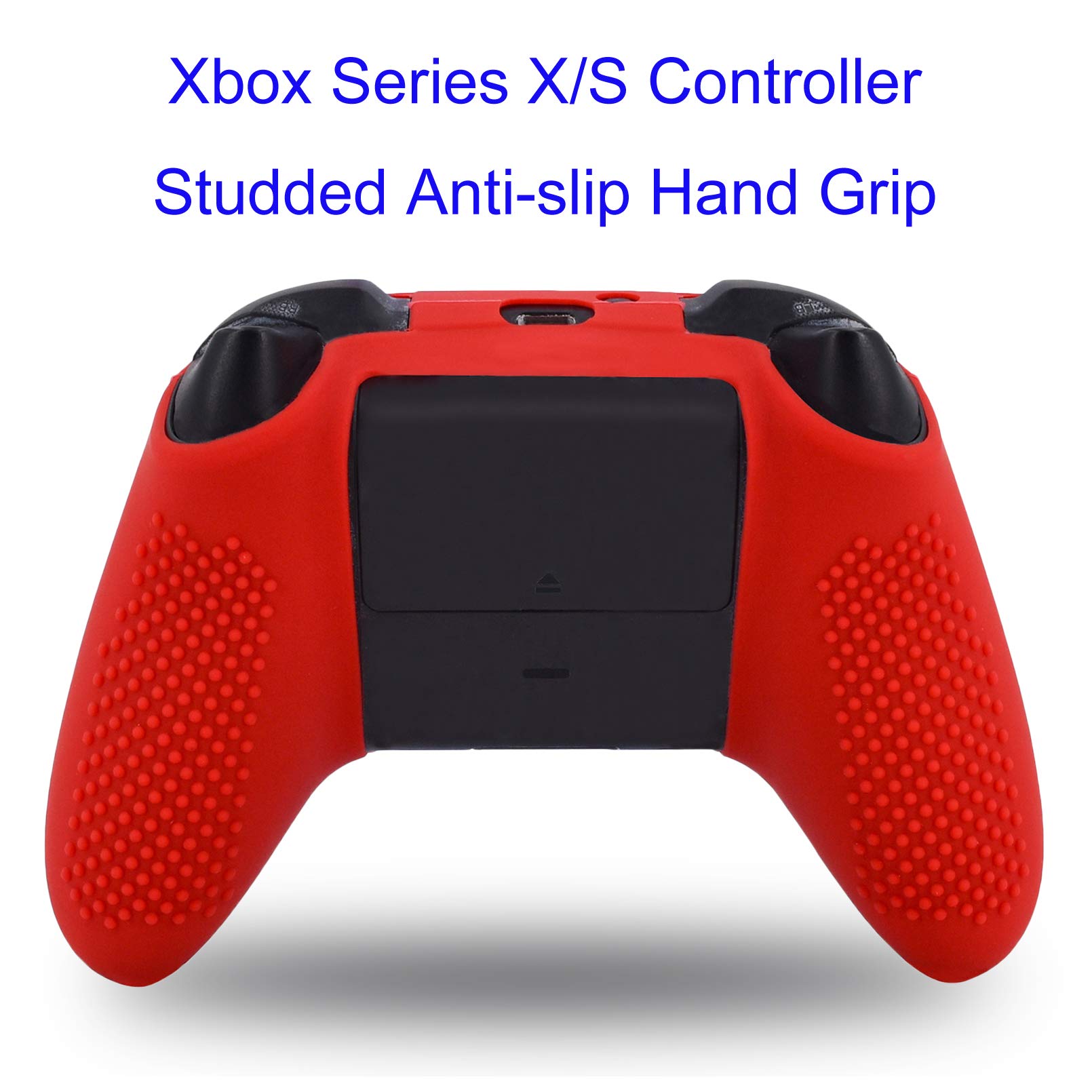 Hikfly Non-Slip Silicone Controller Cover for Xbox Series X/S - Protective Skin Grip Case with 8 Thumb Grips (Blue & Red) - Perfect for Gaming, Travel & Long Play Sessions