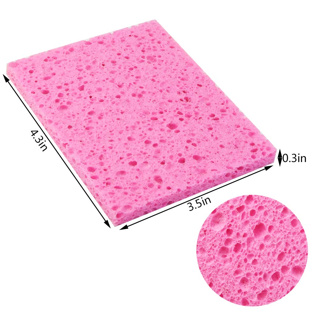 Yookat 30-Pack Non-Scratch Kitchen Sponges | Heavy Duty Dishwashing & Cleaning Sponges | Eco-Friendly Natural Colored Sponges for Kitchen, Bathroom & Household Cleaning | Perfect for Dishes, Countertops & Appliances