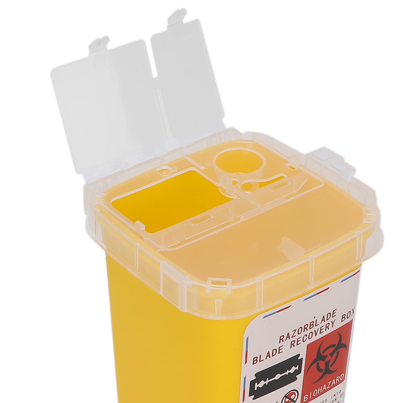 Sharps Container for Home & Salon - Small Portable Blade Disposal Box with Secure Storage | Safe Needle & Razor Disposal Solution for Medical Waste, Tattoo Shops & Beauty Salons (Yellow)