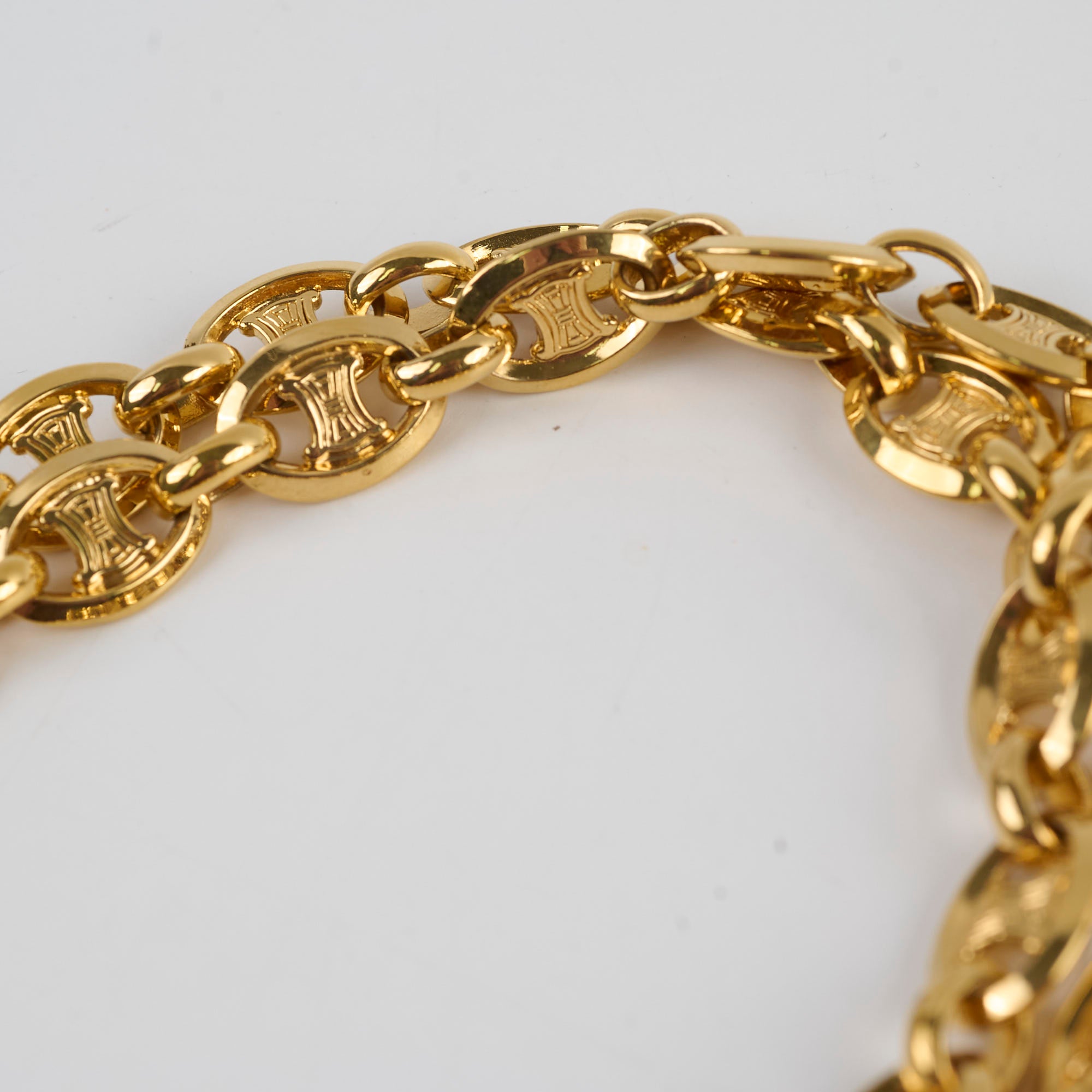 Celine Triomphe Logo Belt in Gold - Size 90 | Luxury Designer Belt for Women | Perfect for Office, Party & Formal Occasions