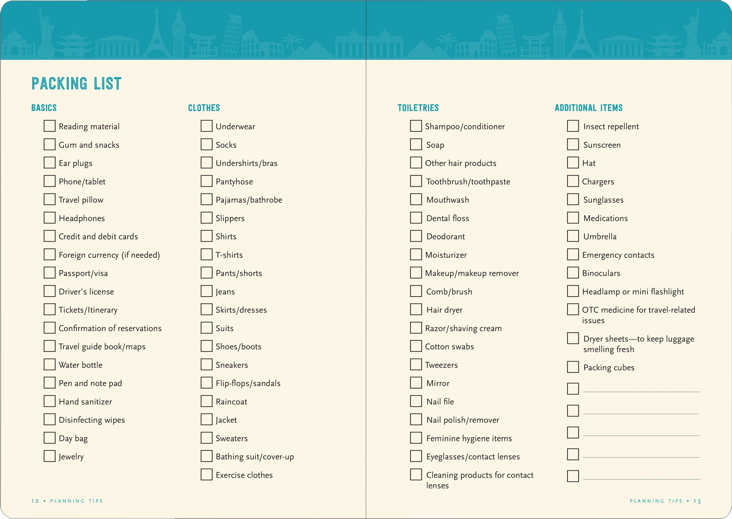Ultimate Travel Planner Checklist - Organize Your Trips & Vacations Efficiently | Perfect for Backpacking, Business Trips & Family Holidays