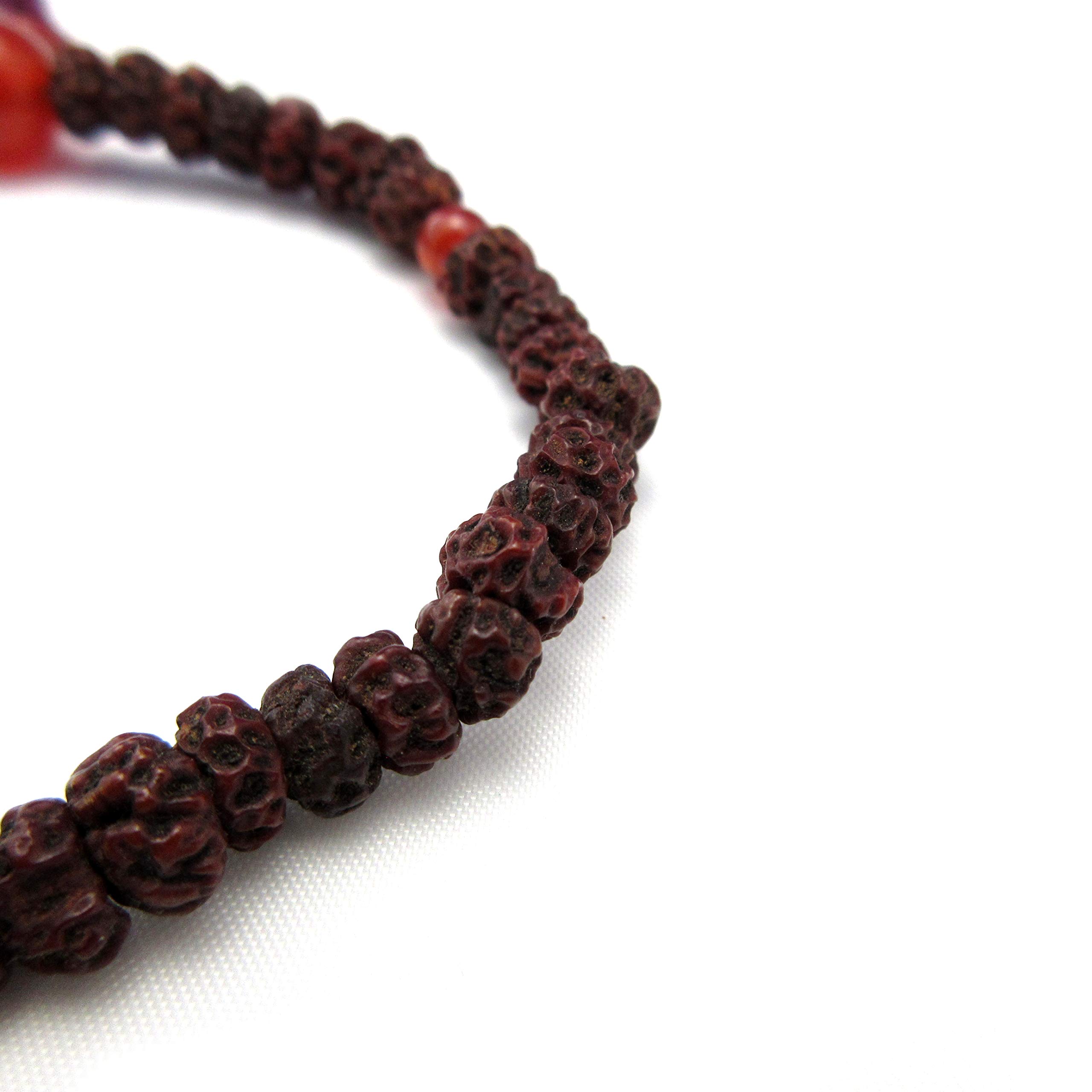 KYOTO ASAHIYA Bodhi Seed Wood & Gemstone Beads Bracelet - Japanese Juzu Rosary Prayer Mala for Meditation, Yoga & Mindfulness - Unisex Spiritual Gift for Men & Women - Perfect for Daily Practice, Stress Relief & Mindful Living