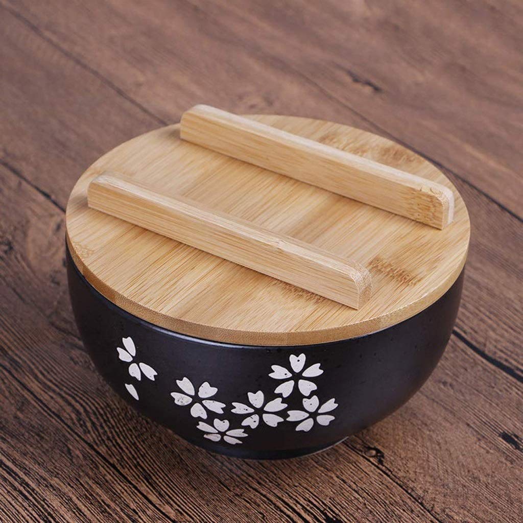 Premium Japanese Black Ceramic Ramen Bowls - 8.5