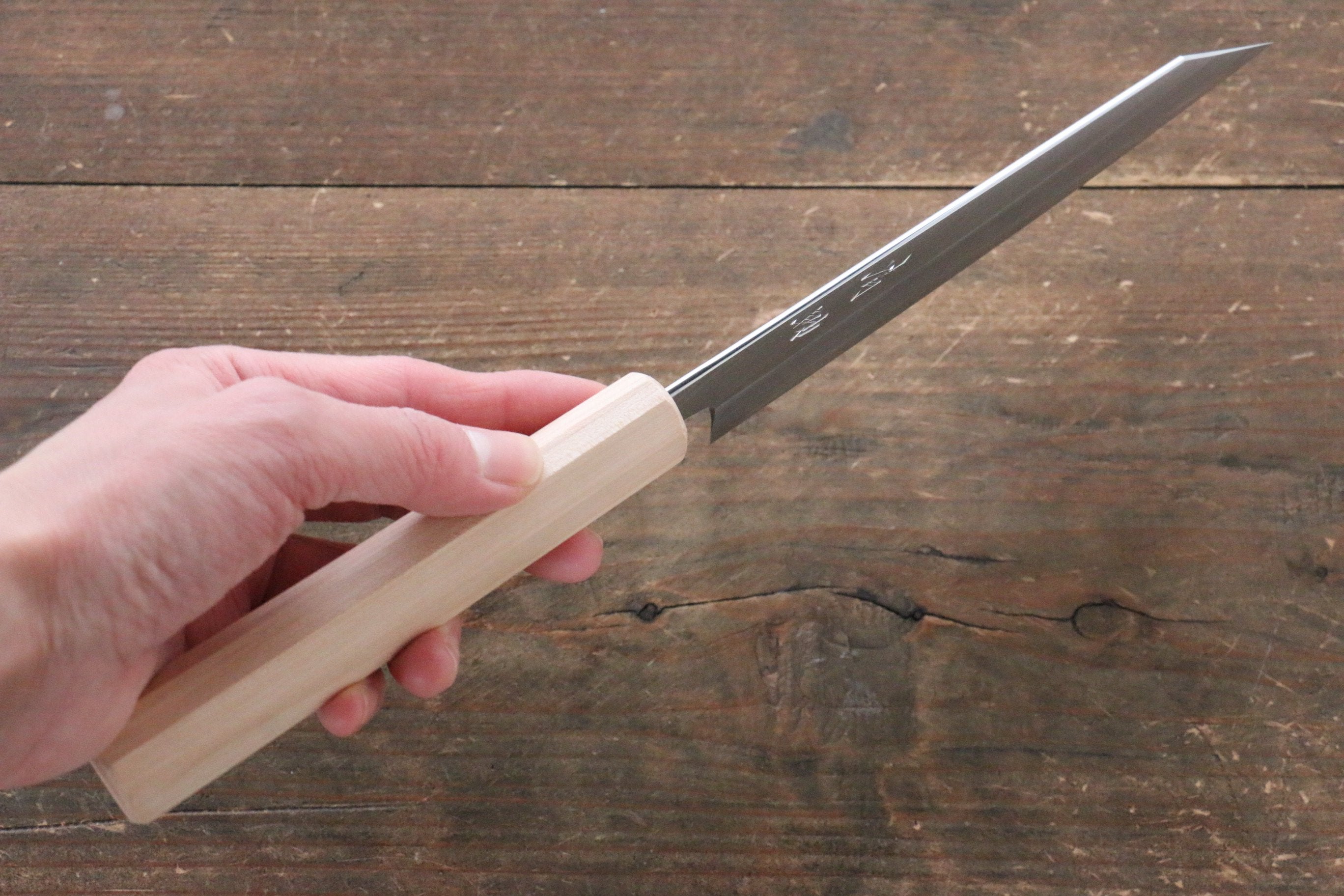 Premium Seisuke Silver Steel Kiritsuke Petty Utility Knife 150mm - Japanese Chef Knife with Cherry Wood Handle for Slicing, Chopping & Precision Kitchen Tasks