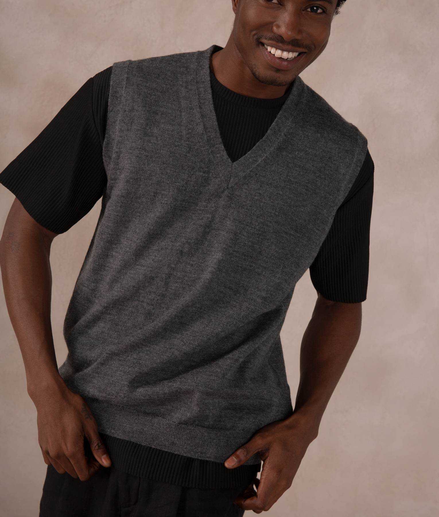 Classic V Neck Vest for Men - Slim Fit Casual Sleeveless Sweater - Perfect for Layering, Office Wear & Outdoor Activities