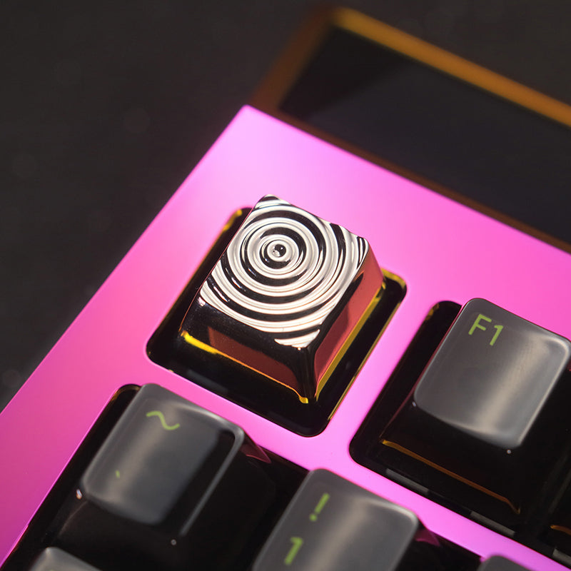 Matrix Water Droplet Pattern Art Keycaps - Illusion Color Plated Metal Keycaps for Mechanical Keyboards (Gaming, Typing, Custom Builds)