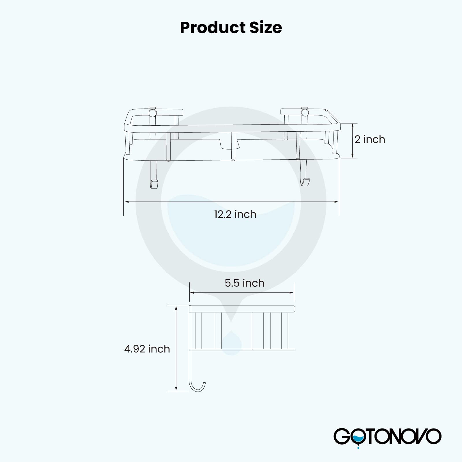 Gotonovo Solid Brass Wall Mount Shower Shelf - Single Layer Antique Brass Bathroom Storage Rack for Shampoo, Soap & Essentials - Perfect for Small Bathrooms & Showers