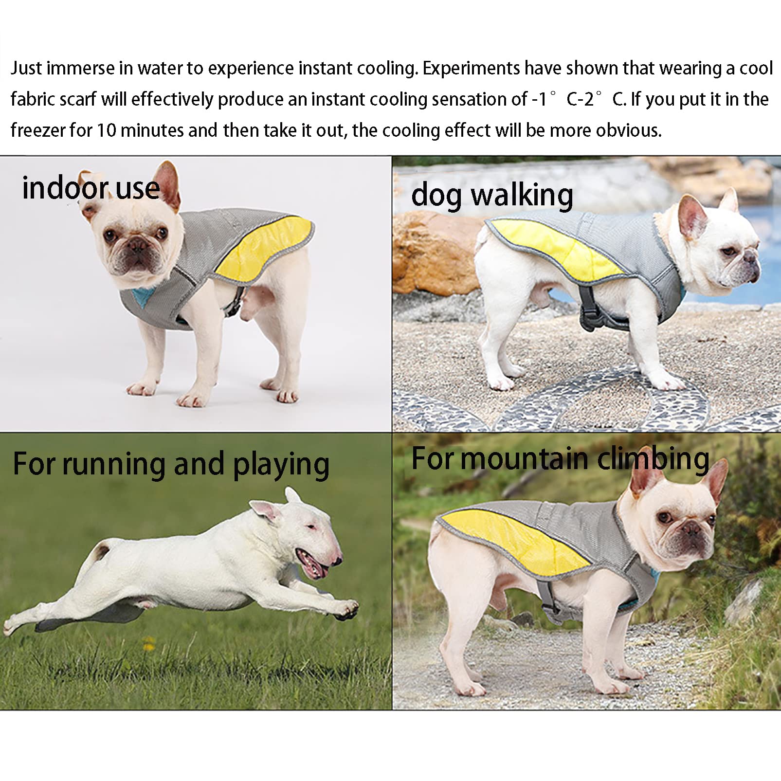 Cooling Vest for Dogs - Breathable Sun Protection Vest for Small, Medium & Large Dogs - Instant Cooling Dog Vest for Outdoor Activities, Hiking & Beach Play