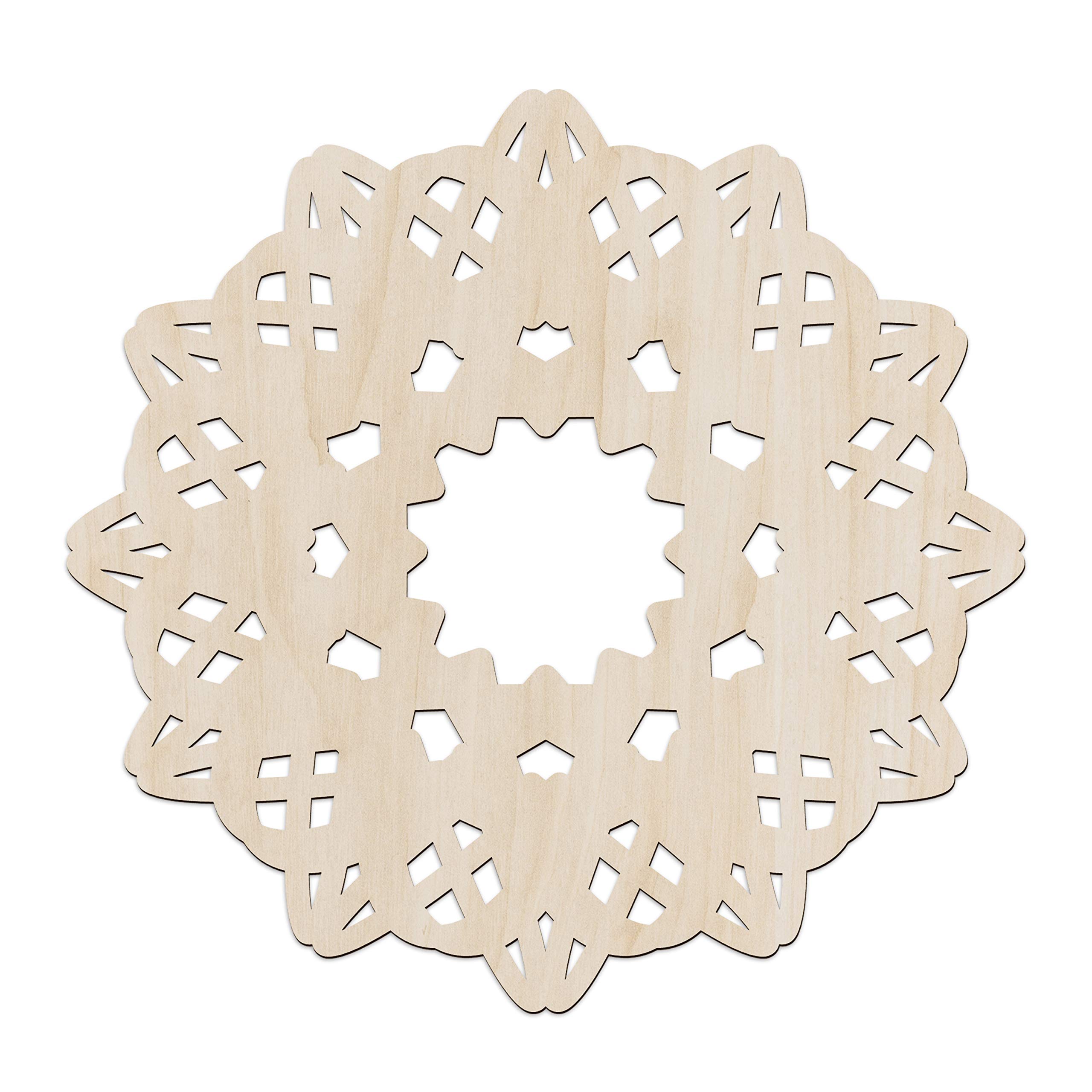 Ambesonne Mandala Wooden Wall Art - Floral Oriental Ethnic Design on Birch Plywood, Rustic Home Decor for Hallway, Bedroom, Living Room, Cafe & Office - 11.4
