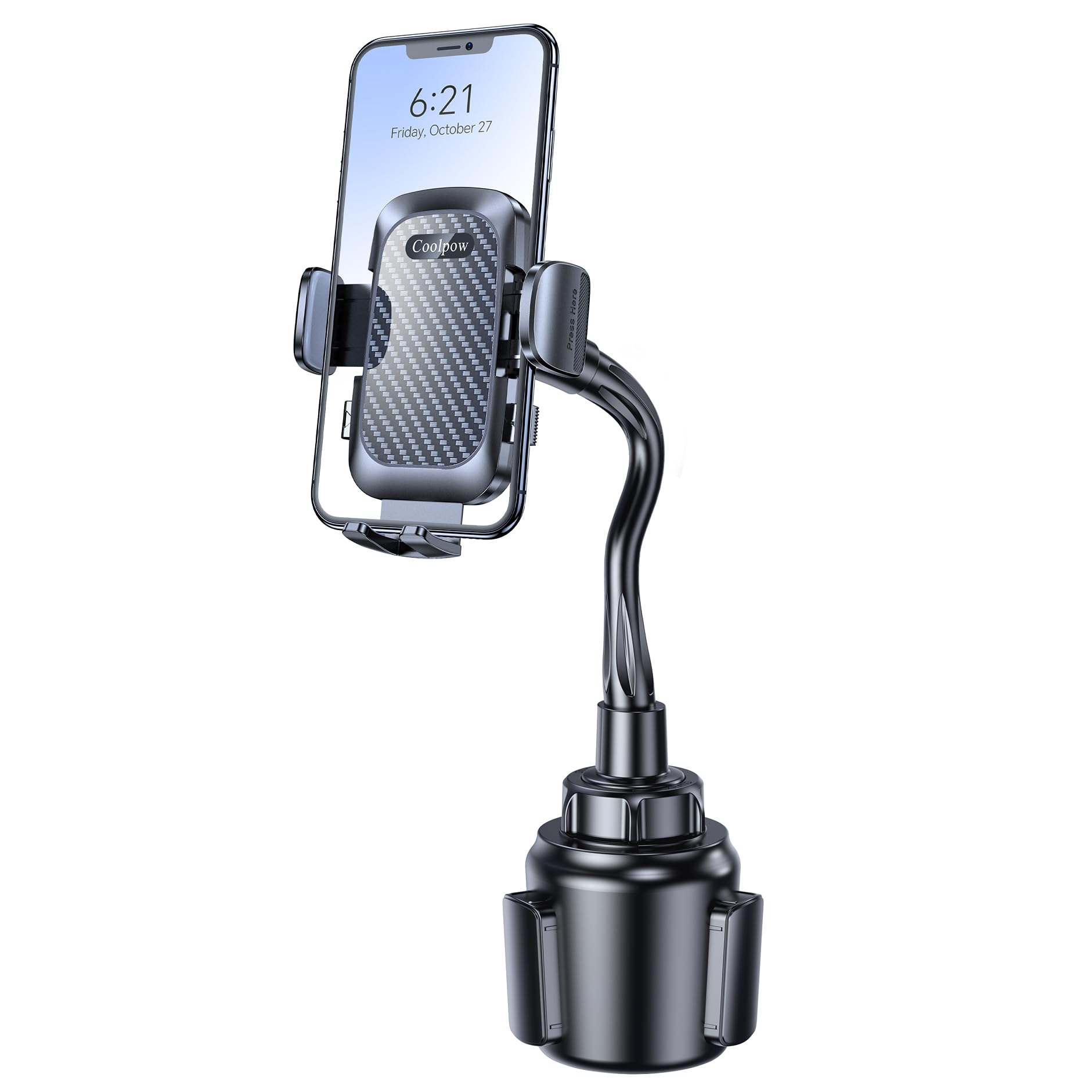 Adjustable Car Cup Holder Phone Mount for iPhone & Smartphones 4-7