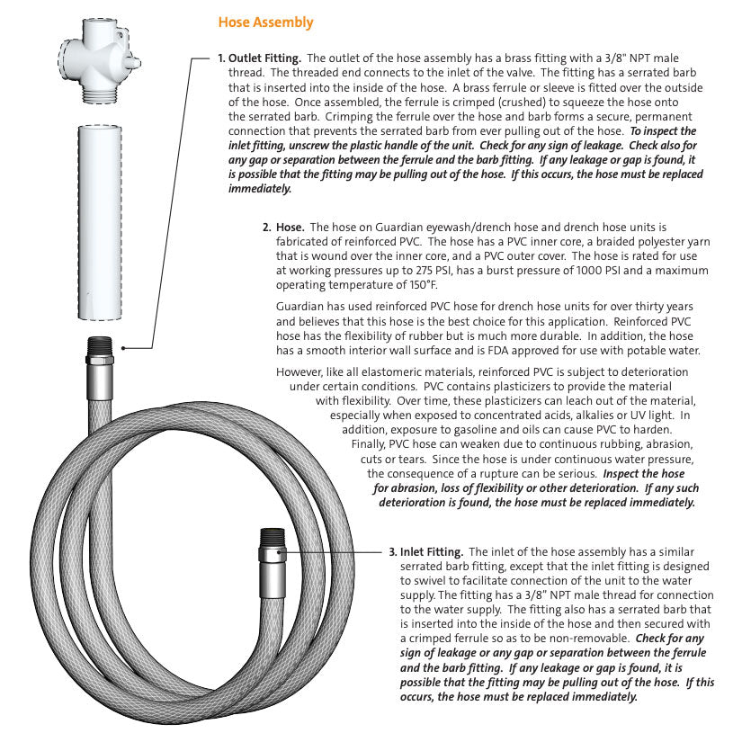 Guardian G5026 Wall Mounted Dual Head Emergency Eyewash & Drench Hose Station - OSHA Compliant Safety Equipment for Labs & Industrial Use