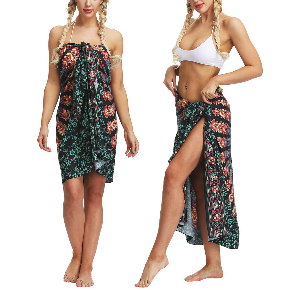 Boho Sarong Wrap - Women's Beach Cover Up Skirt & Bikini Towel for Summer Vacation, Pool Party, and Tropical Getaway