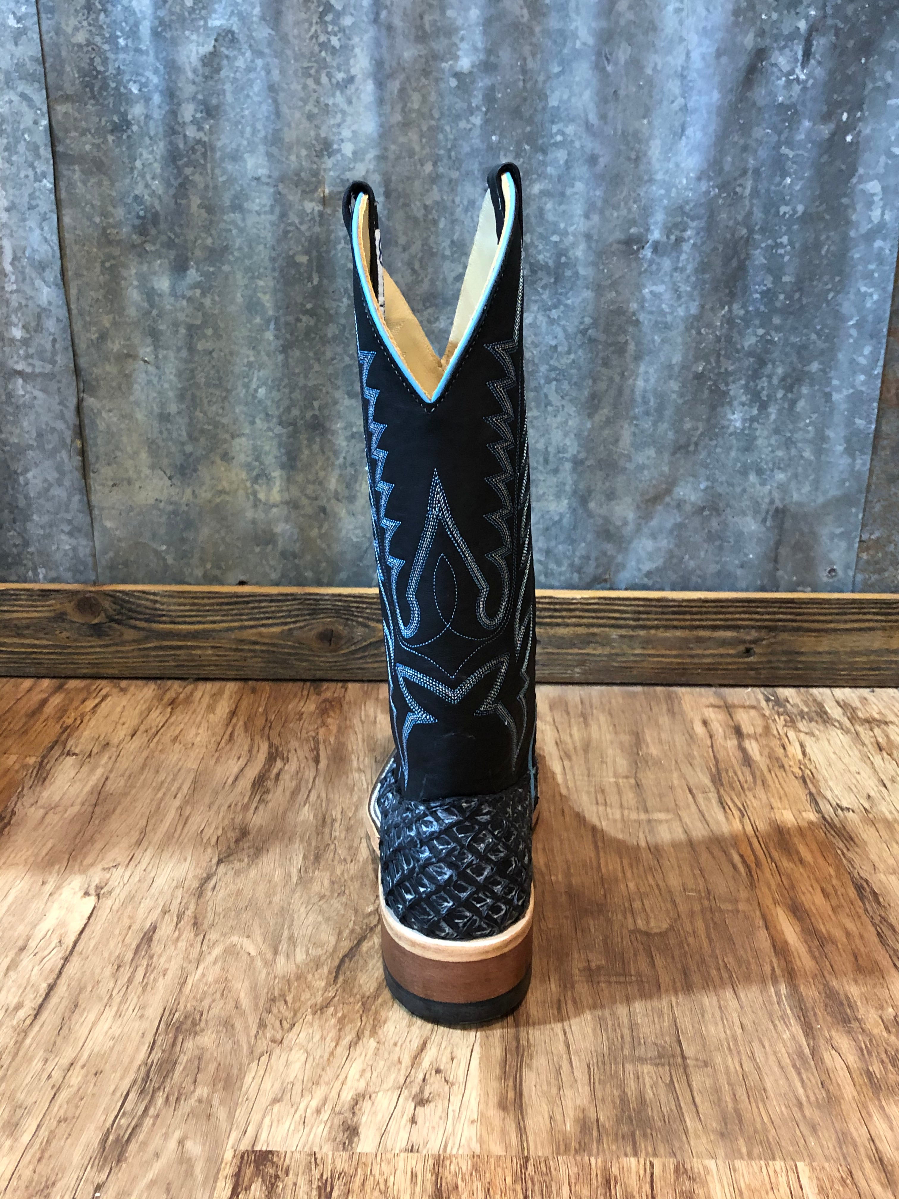Anderson Bean Women's Blue Steel Baby Bass Western Boots - Stylish Cowgirl Boots for Country Dancing, Rodeo & Casual Wear