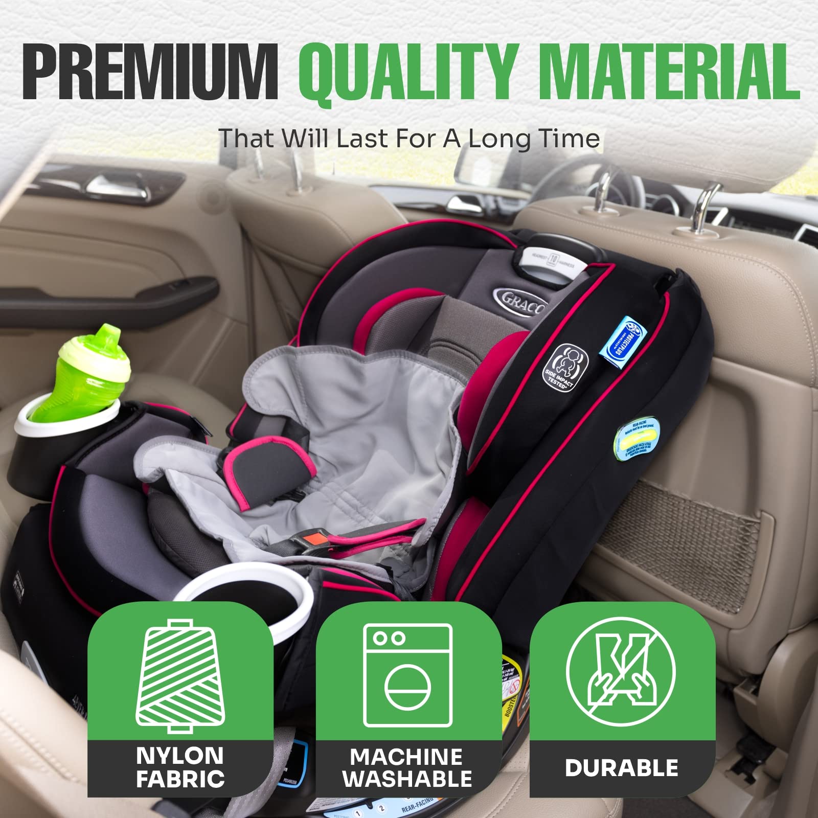 **Lebogner Waterproof Car Seat Liner – 100% Leak-Proof Baby Stroller Pad, Anti-Slip Vinyl Backing for Toddler Potty Training – Ideal for Travel, Daily Use & Mess Protection**