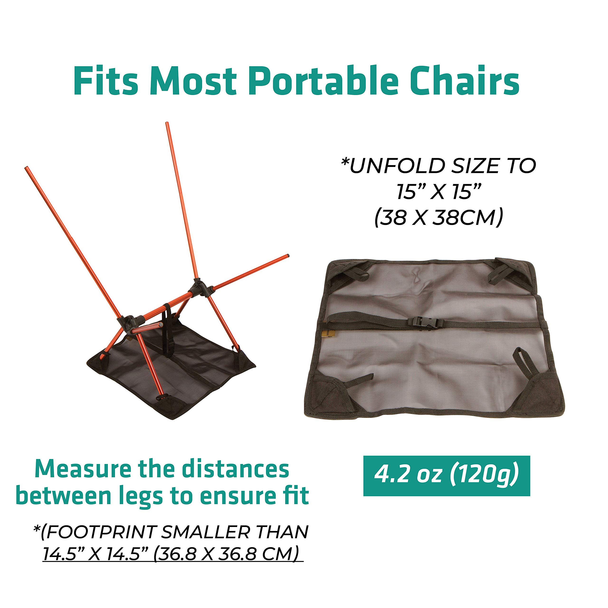 Trekology Anti-Sink Sand Cover & Beach Mat - Portable Ground Sheet for Camping Chairs to Prevent Sinking in Sand, Grass or Soft Soil - Universal Fit for Most Folding Backpacking Chairs - Perfect for Beach, Picnic, Camping and Outdoor Adventures