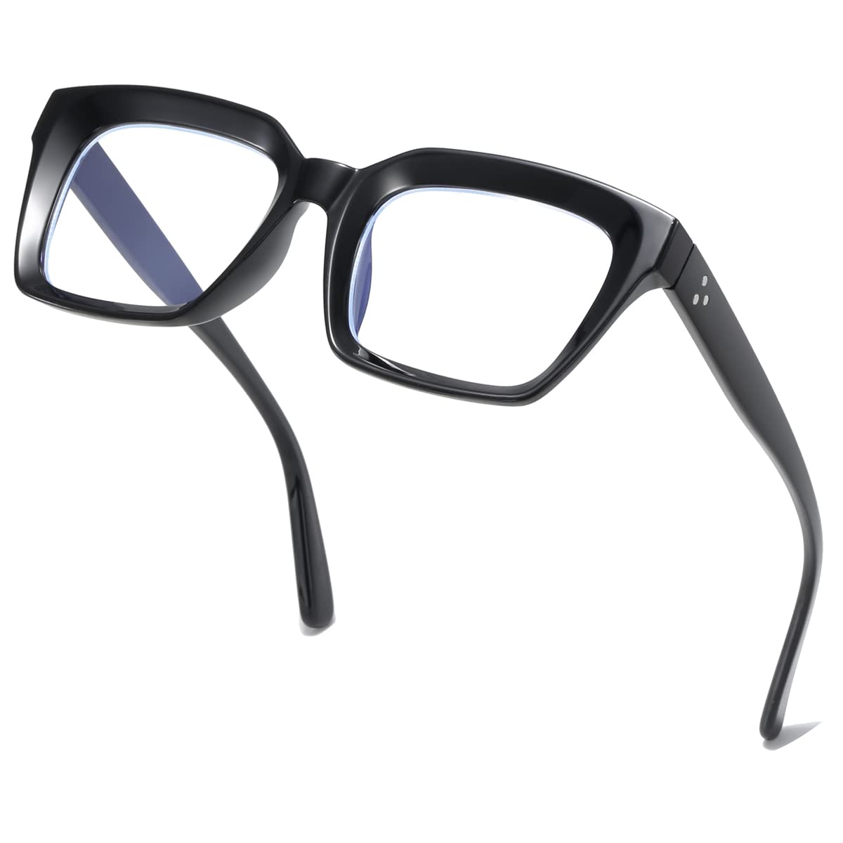 Blue Light Blocking Glasses for Women & Men - Anti Eye Strain Computer Glasses for Gaming, Reading & Phone Use - Thick Square Frame (Model 2105) - Perfect for Office Work, Online Classes & Night Screen Time