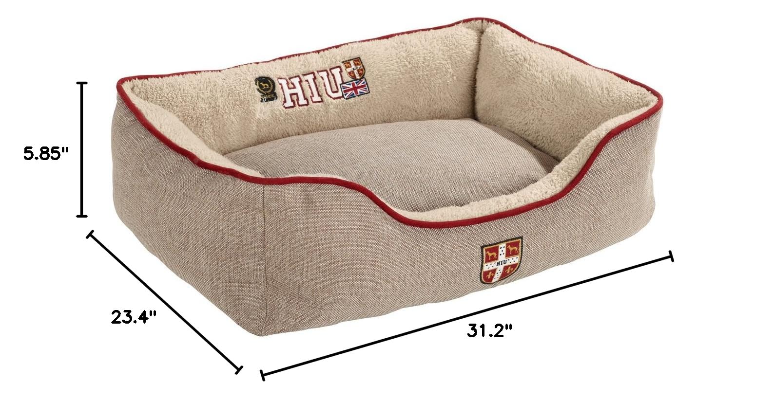 HUNTER Dog Sofa Bed for Medium Dogs, 80 x 60 cm, Grey - Cozy Pet Bed for University Dorm, Apartment & Home Use